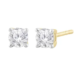 0.50ct Diamond Stud Earrings In 9Ct Yellow Gold