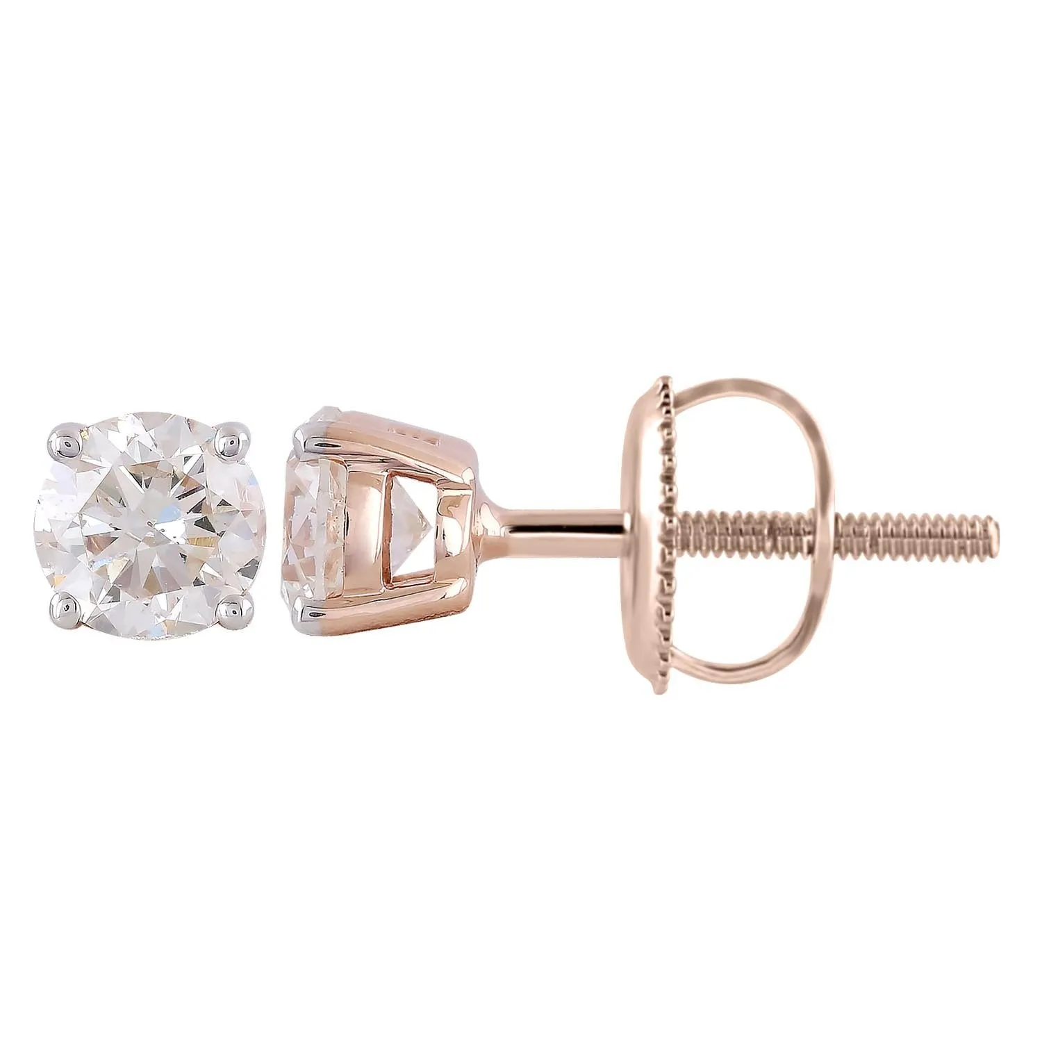 0.75ct Diamond Stud Earrings In 9Ct Rose Gold