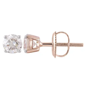 0.75ct Diamond Stud Earrings In 9Ct Rose Gold