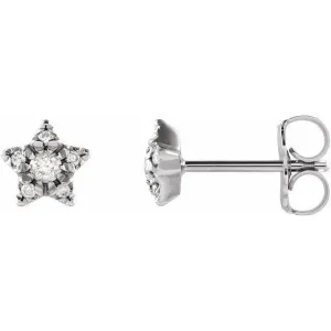 14K Gold 1/10 CTW Diamond Star Earrings Regard Jewelry Austin, Texas