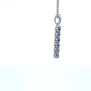 18kt White Gold Natural Blue  Sapphire Pendant