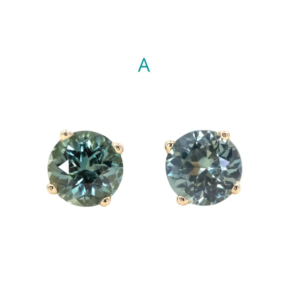 4mm Sapphire Stud Earrings in 14k Yellow, White, and Rose Gold