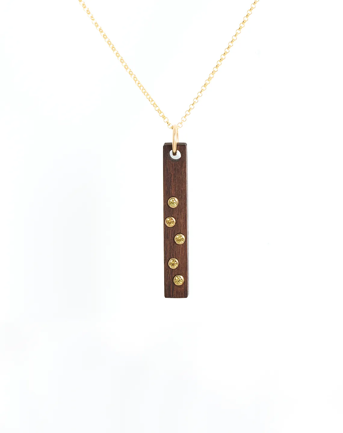 5 YELLOW SAPPHIRE BAR - Yellow Gold