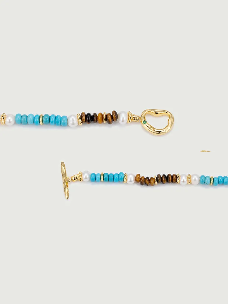 Aphrodite Triple Gemstone Nugget Beaded Bracelet