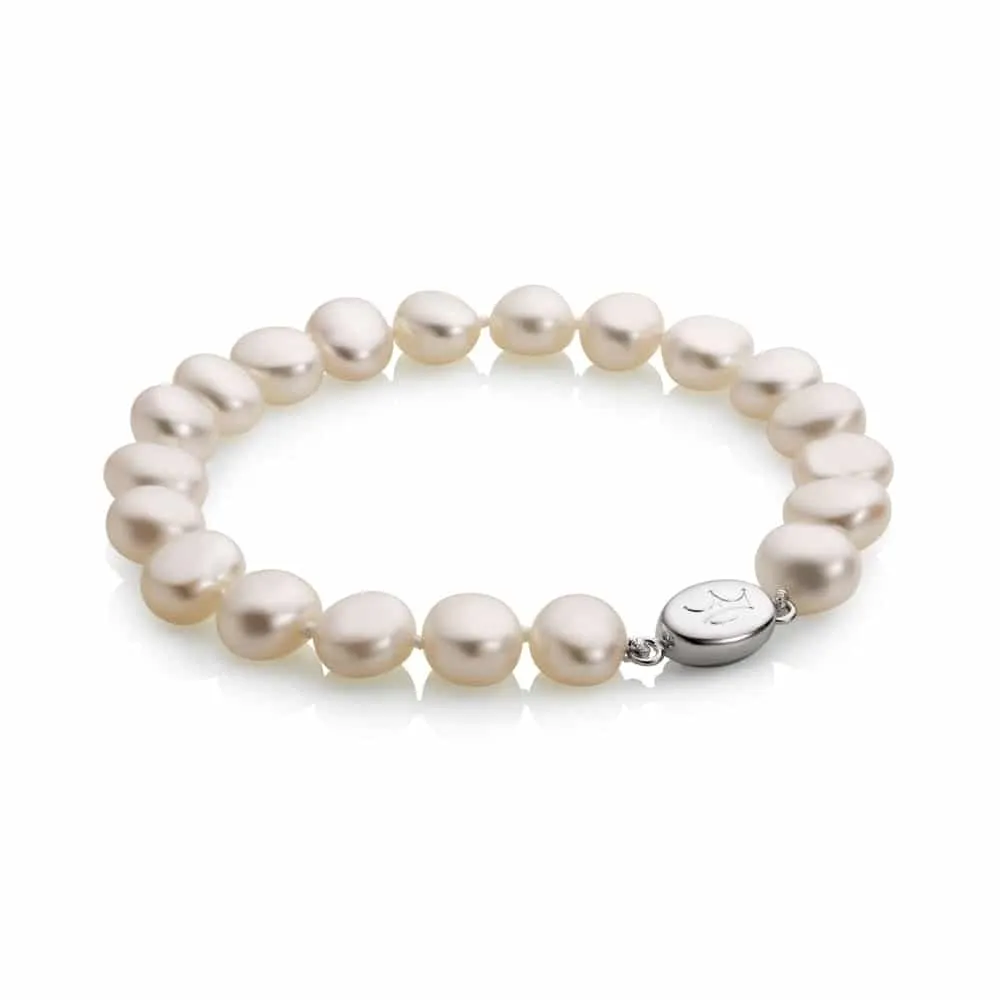 Baroque Freshwater Pearl Bracelet - White - S15S7.5