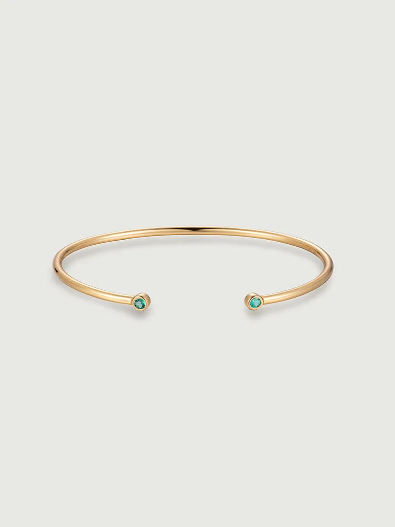 Bezel Set Emerald Bangle