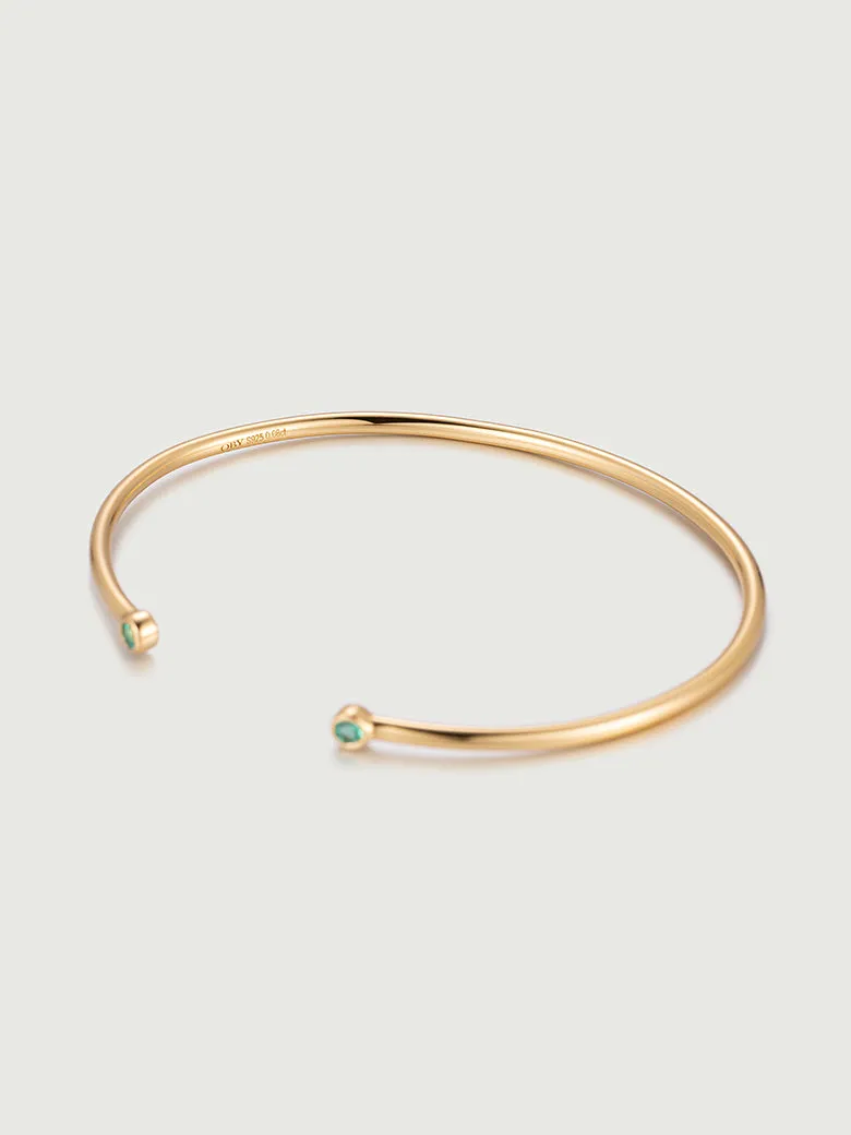 Bezel Set Emerald Bangle