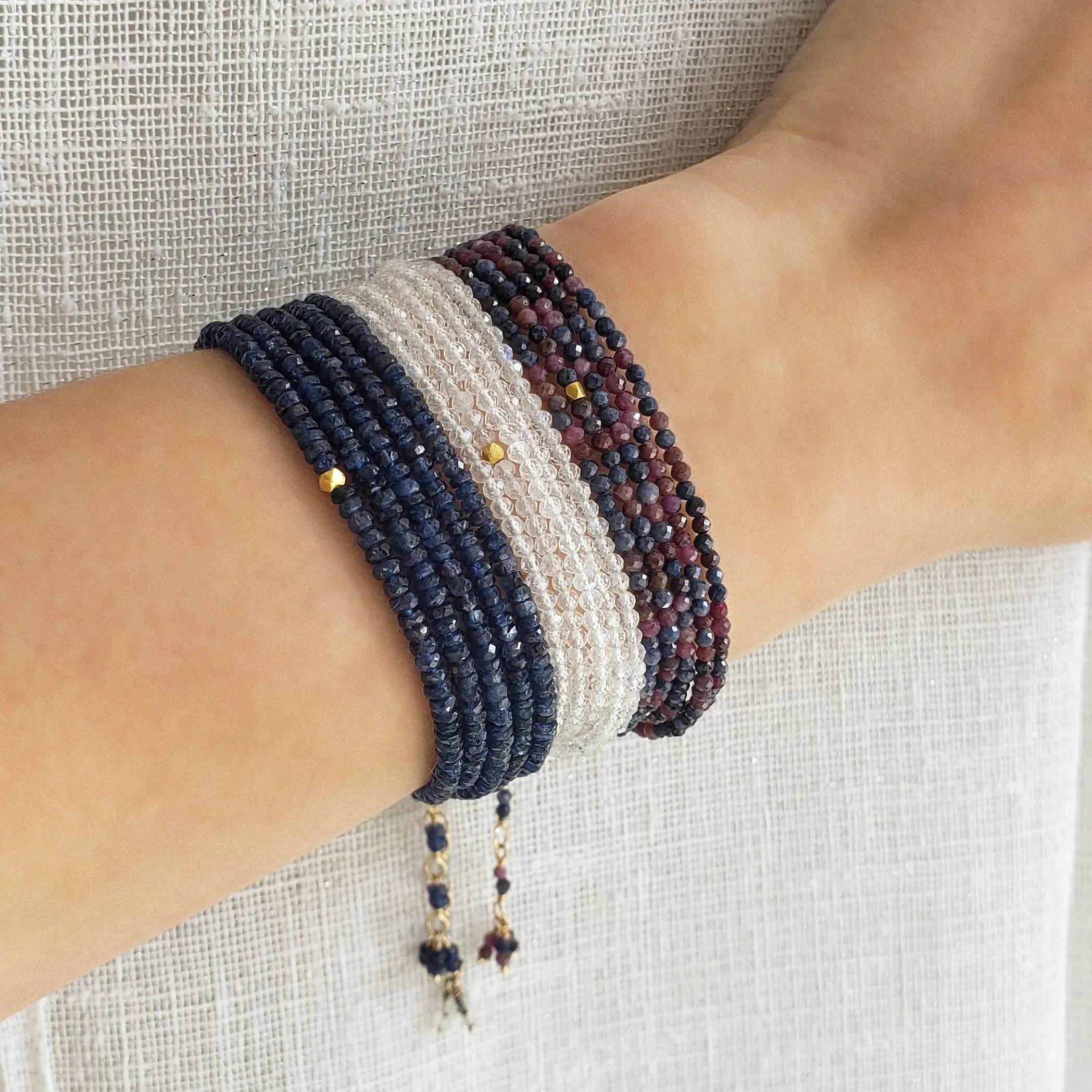 Blue Sapphire Wrap Bracelet - Necklace