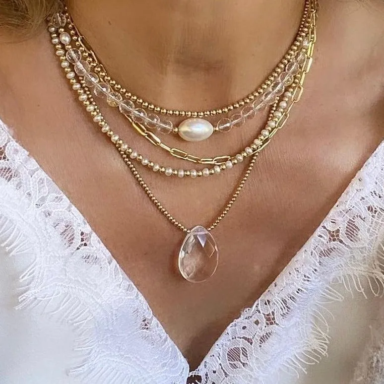 Crystal Gold Necklace - Kali