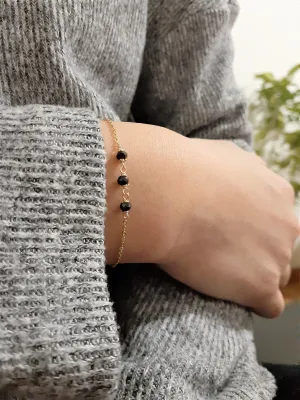 Dainty Black Spinel Bracelet