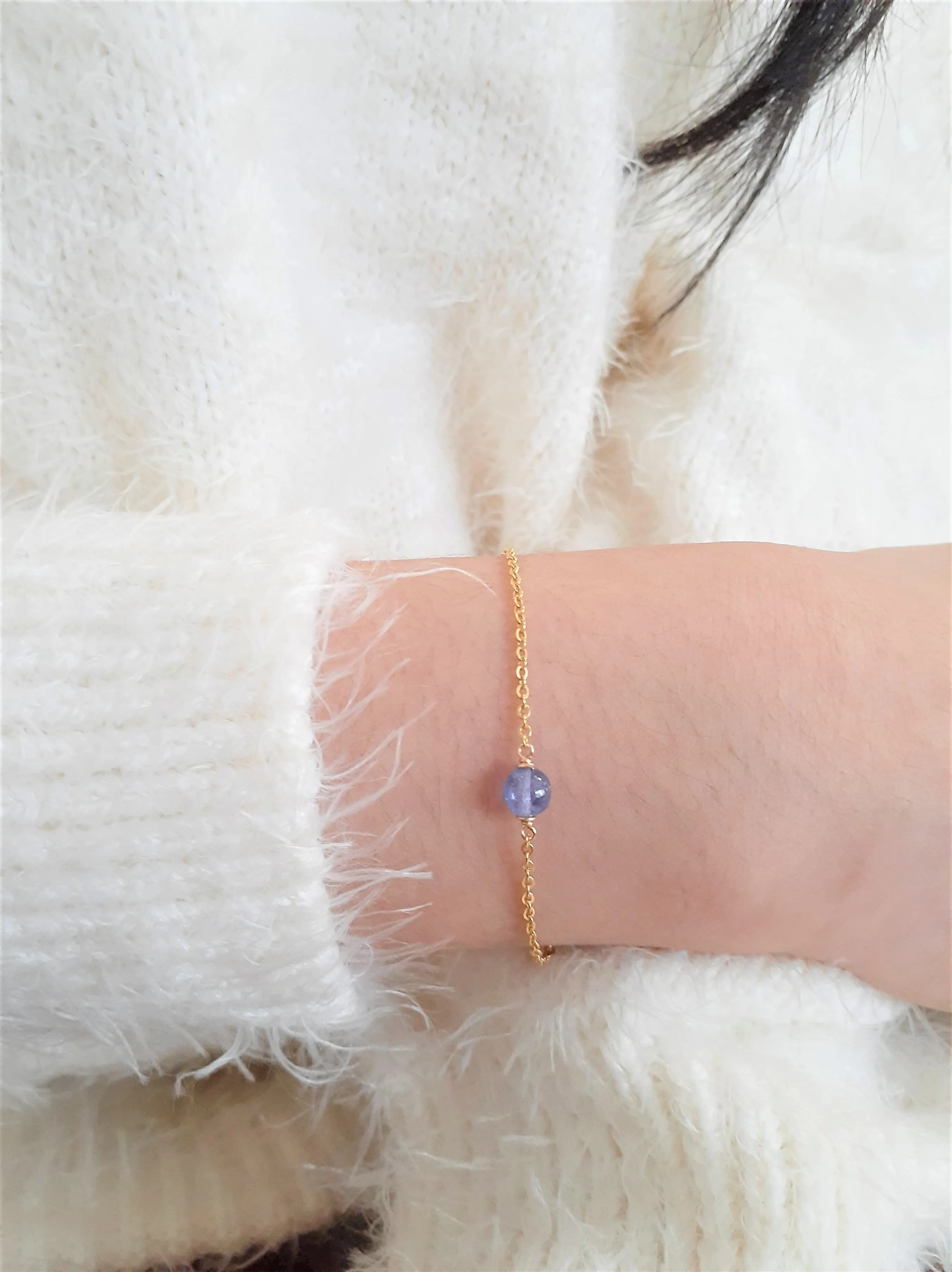 Dainty Tanzanite Ball Bracelet