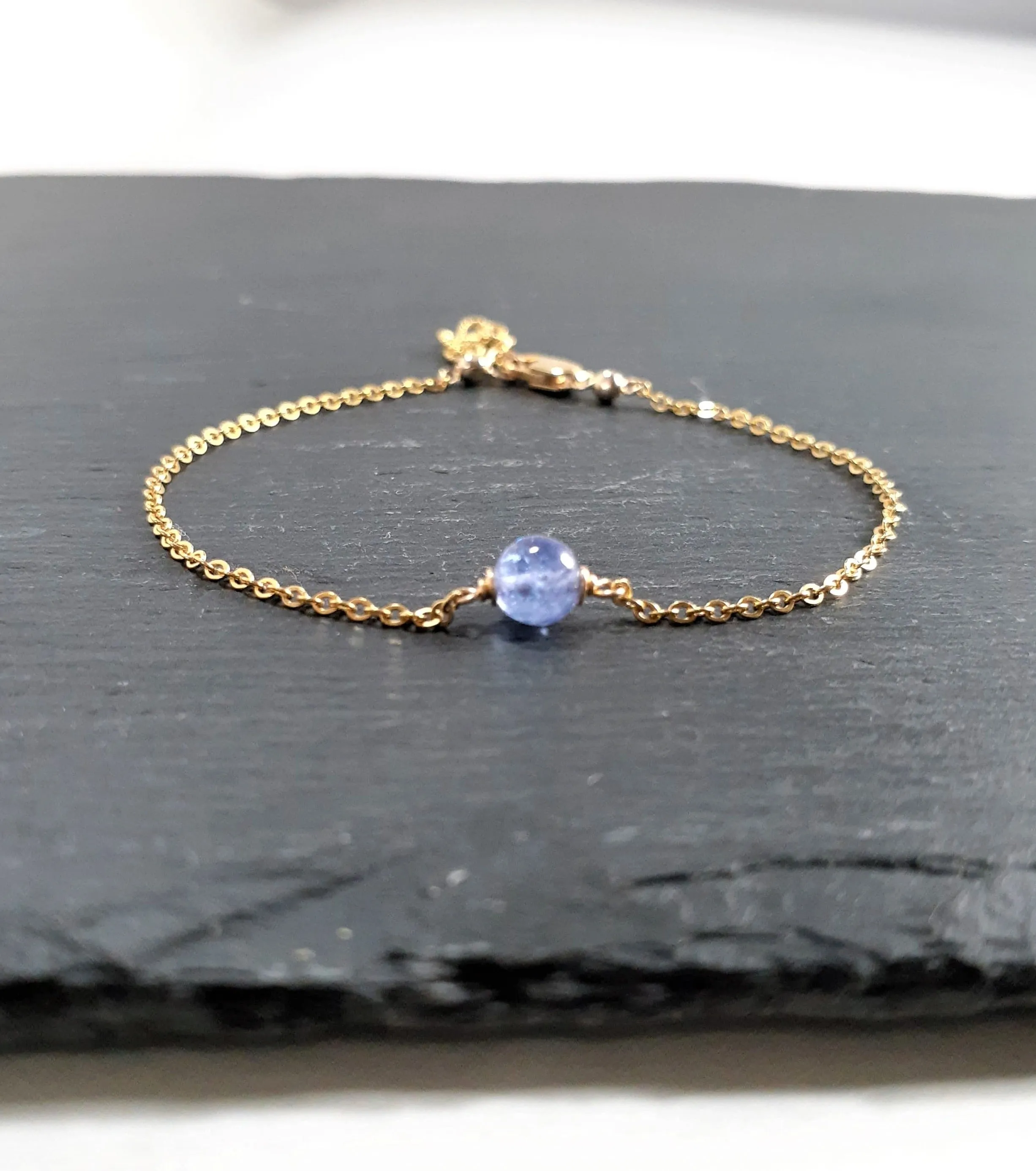 Dainty Tanzanite Ball Bracelet