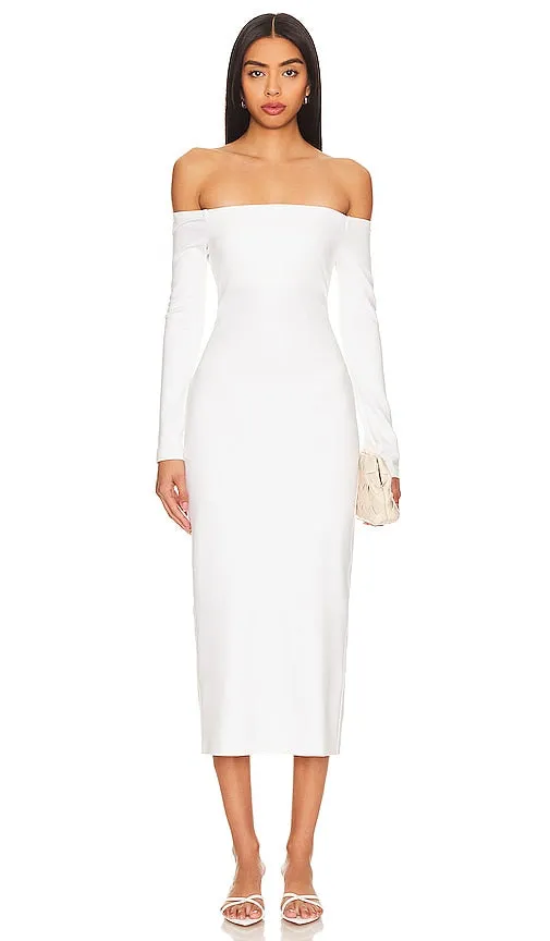Enza Costa Off-shoulder Ankle Dress in Cream