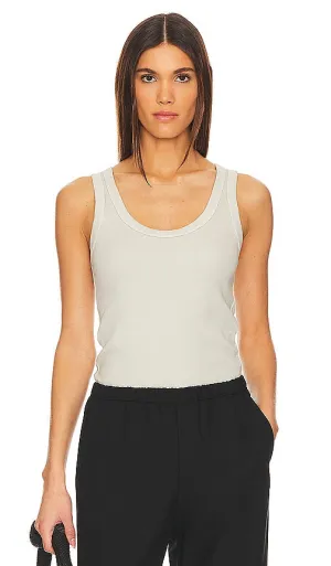 Enza Costa Supima Rib Scoop Tank in Grey