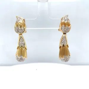 Estate Gold and Diamond Hanging Earrings at Regard Jewelry in Austin, Texas
