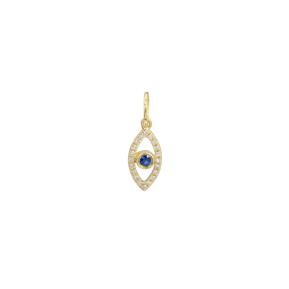 EVIL EYE DIAMOND AND BLUE SAPPHIRE CHARM