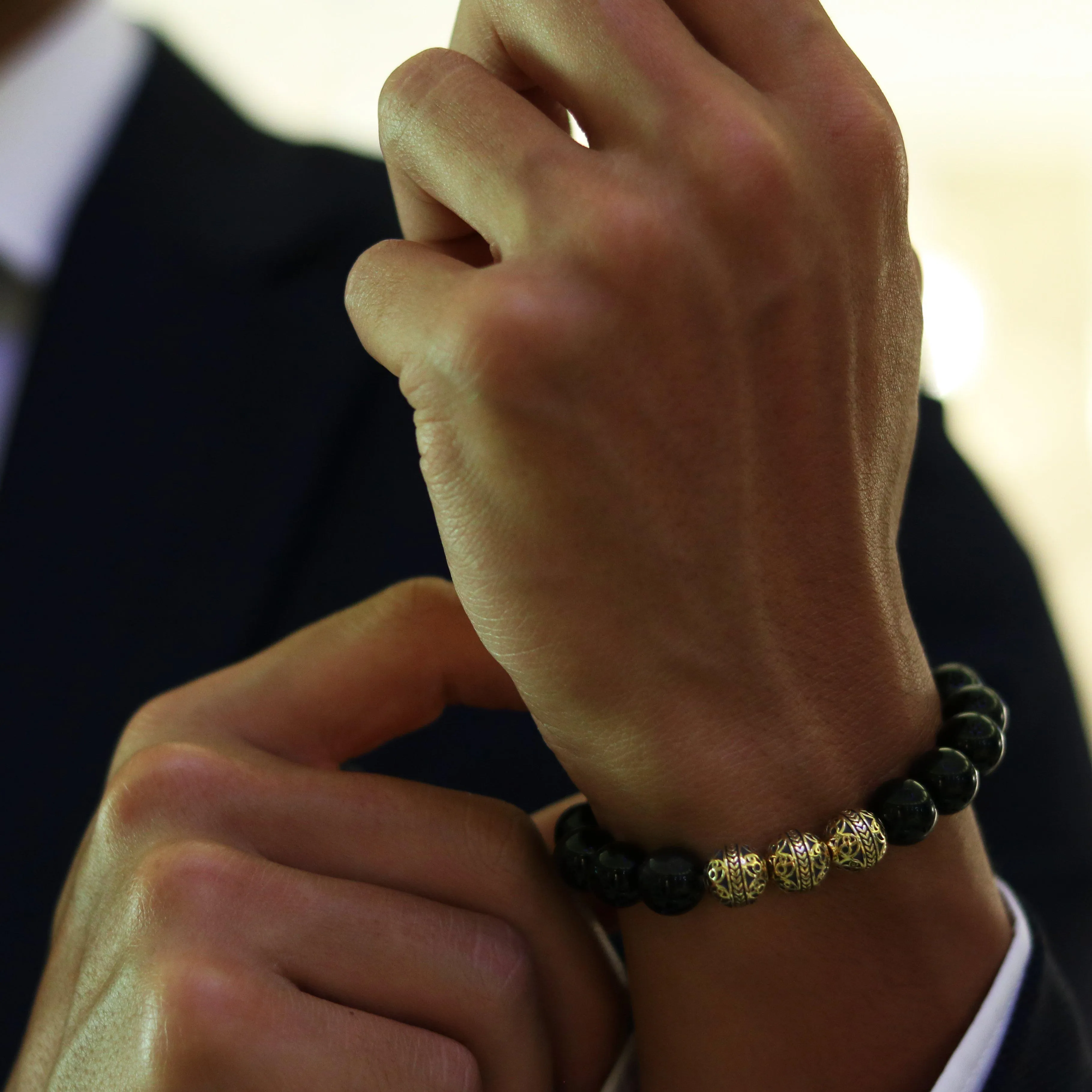 Gold Classic Obsidian Bracelet