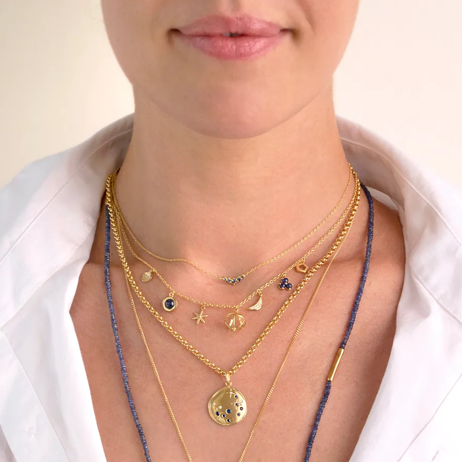 Luna Seafoam Star Coin Rolo Necklace