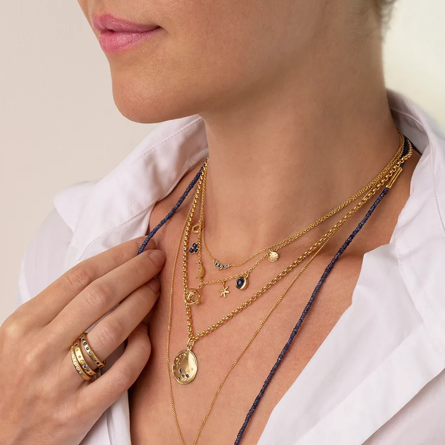 Luna Seafoam Star Coin Rolo Necklace