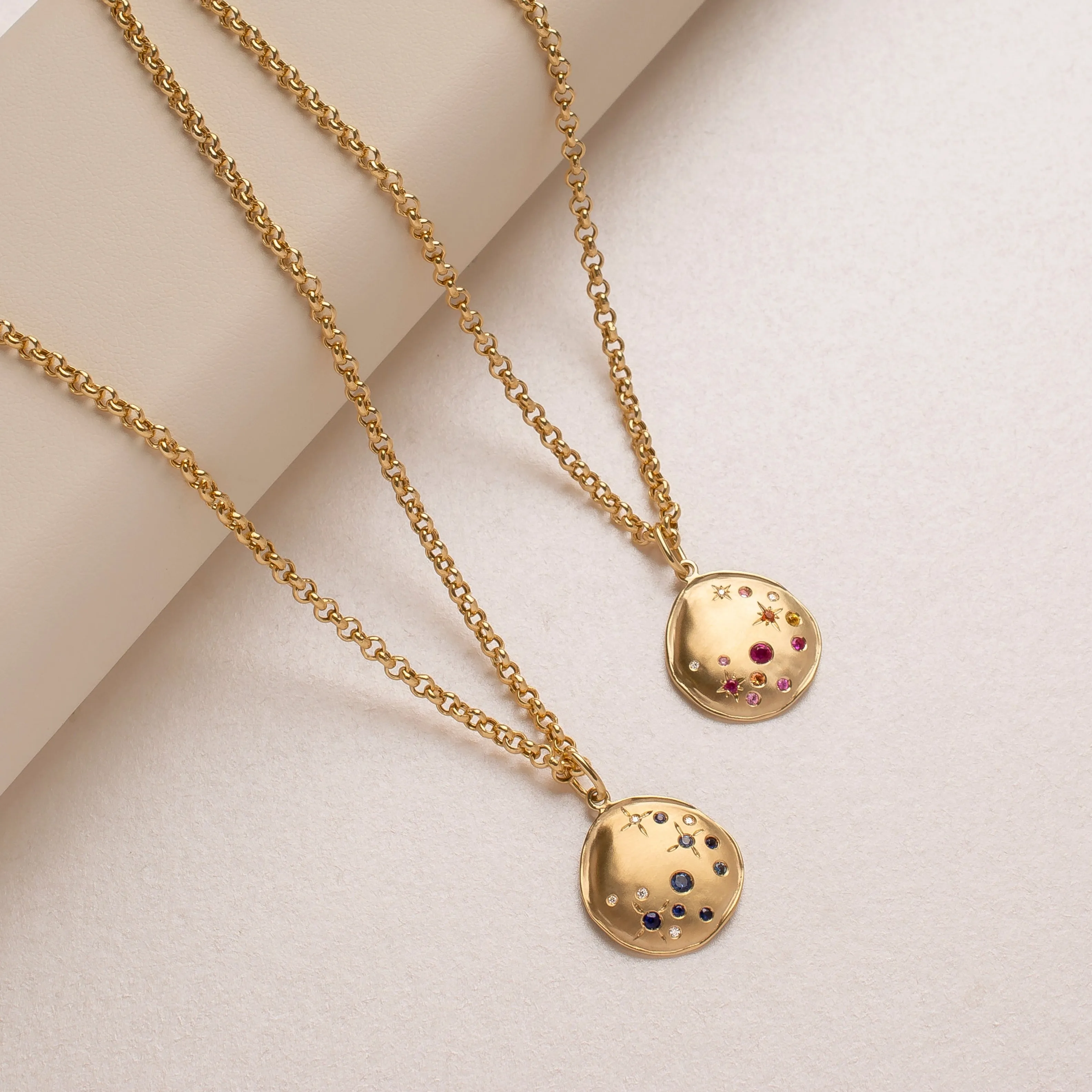 Luna Seafoam Star Coin Rolo Necklace