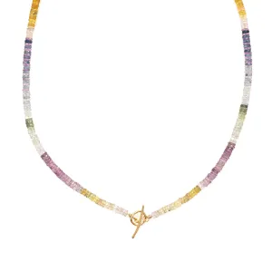 *One of Kind* Ombre Rainbow Sapphire Toggle Necklace