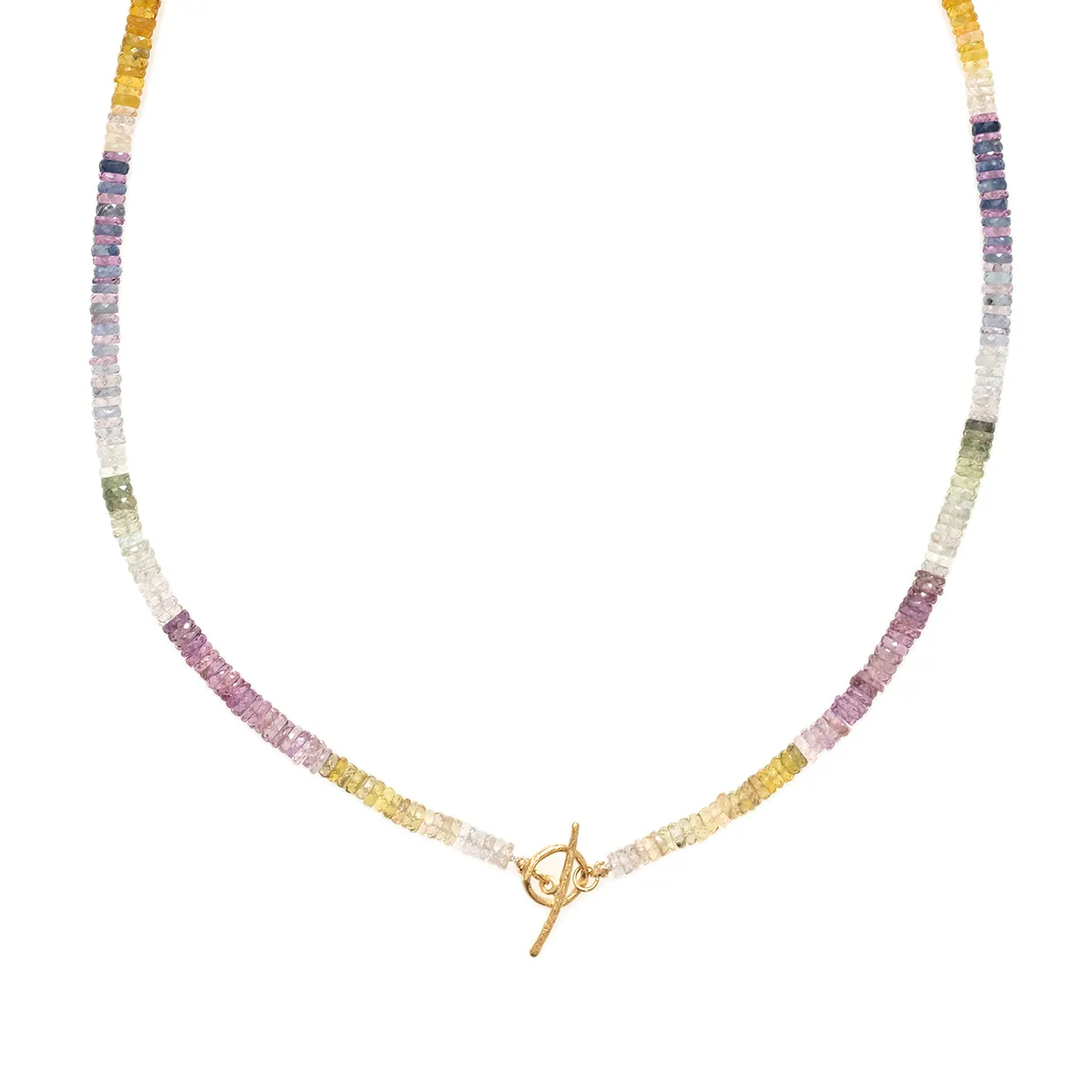 *One of Kind* Ombre Rainbow Sapphire Toggle Necklace