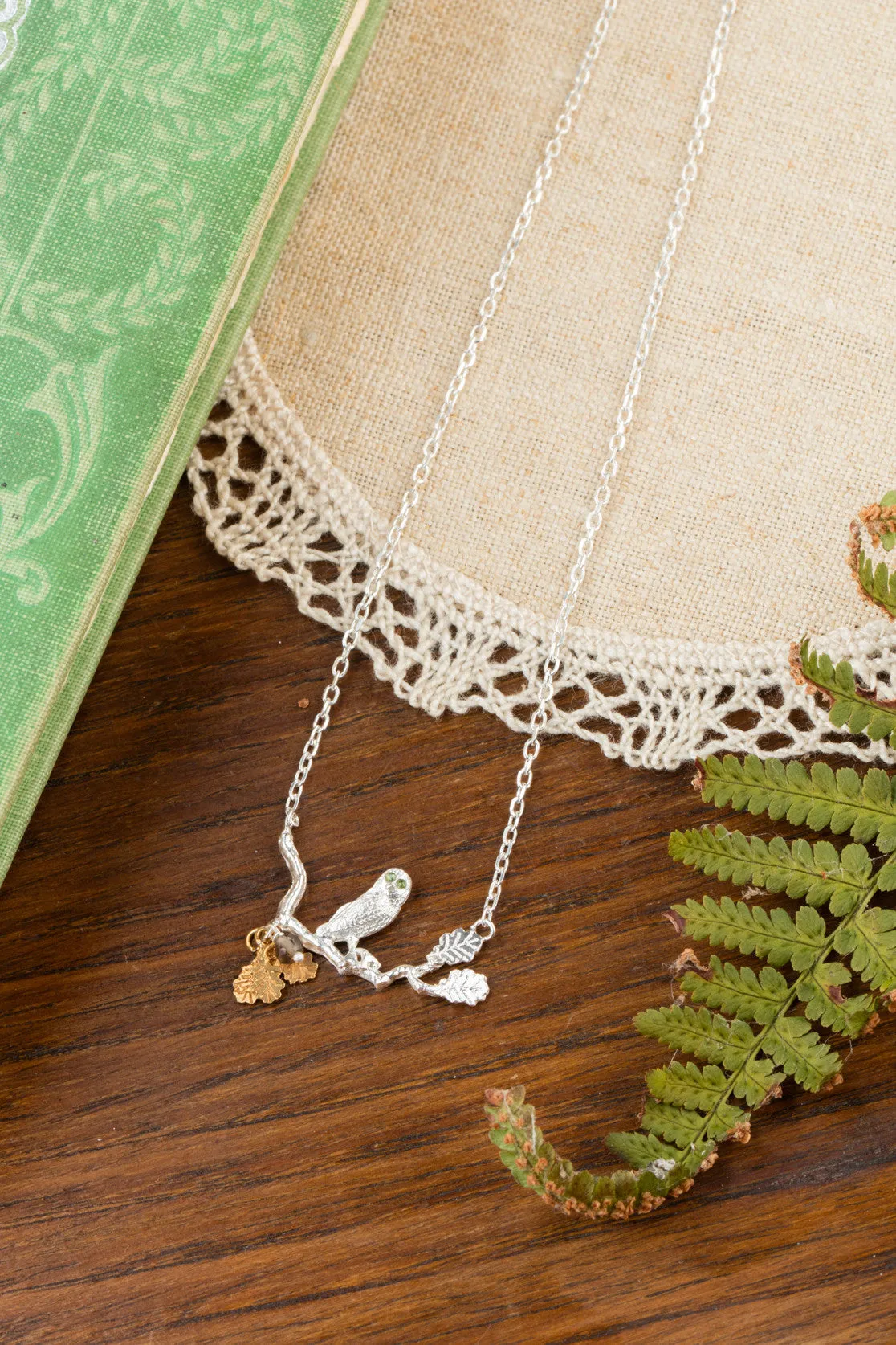 Owl On Branch Necklace