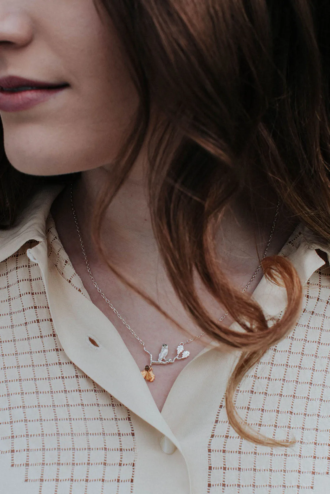 Owl On Branch Necklace