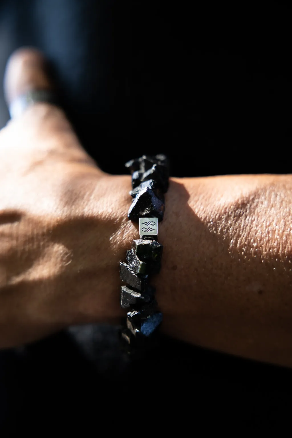 Raw Black Tourmaline Natural Gemstone Centerpiece Bracelet