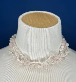 Rose quartz chip necklace