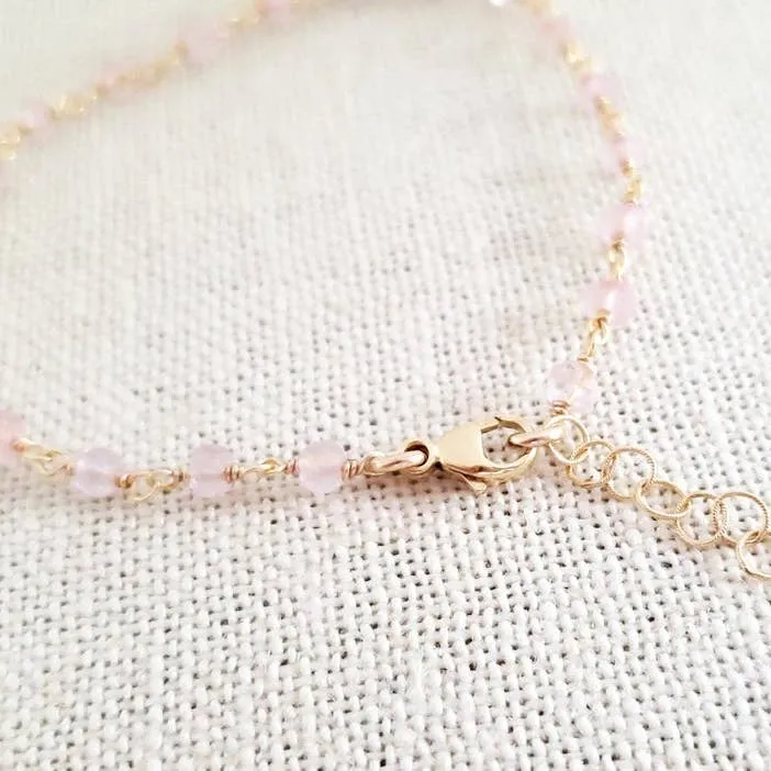 Rose Quartz Gold Bracelet