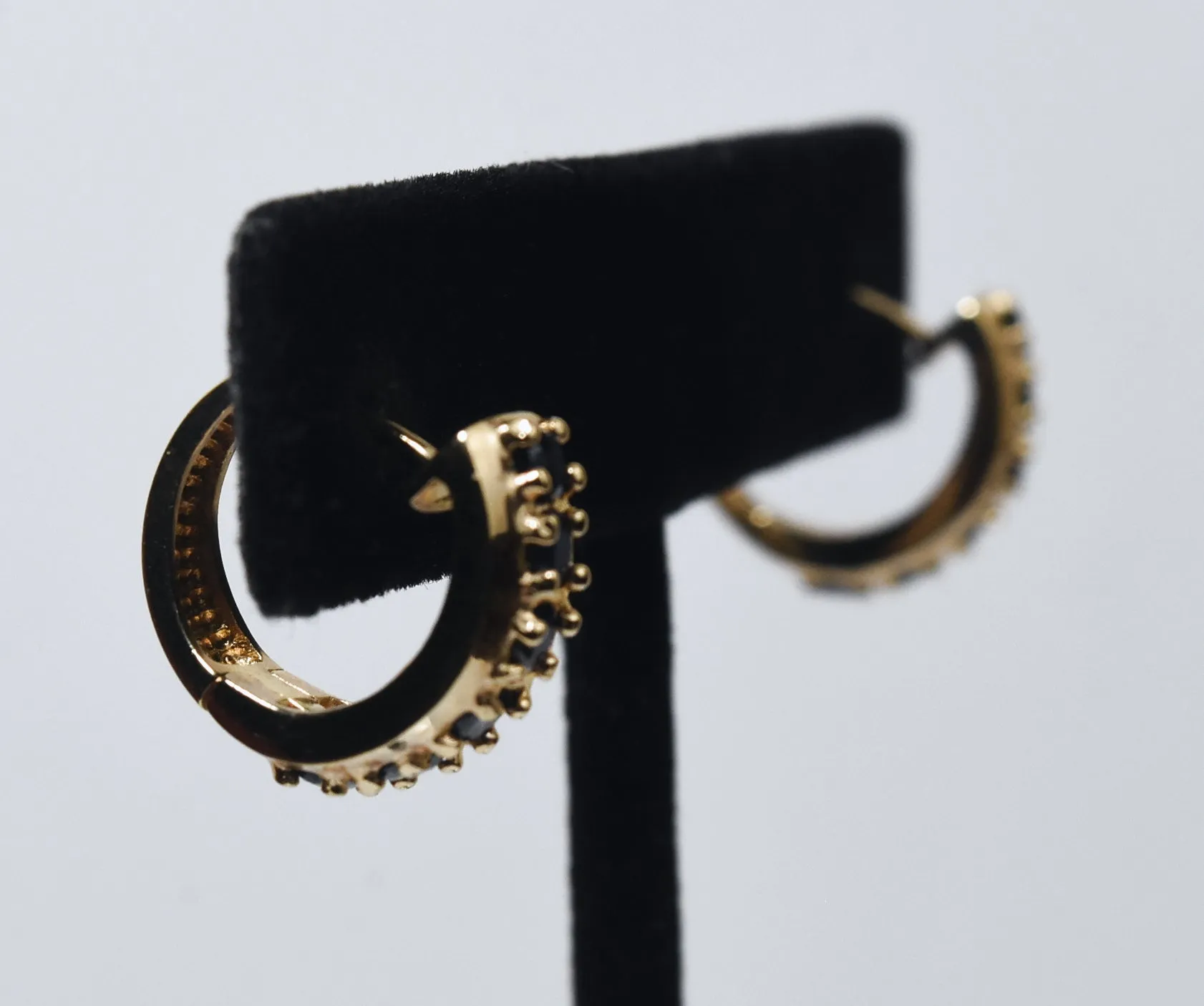 Ross-Simons - Gold Vermeil Blue Sapphire Huggie Earrings