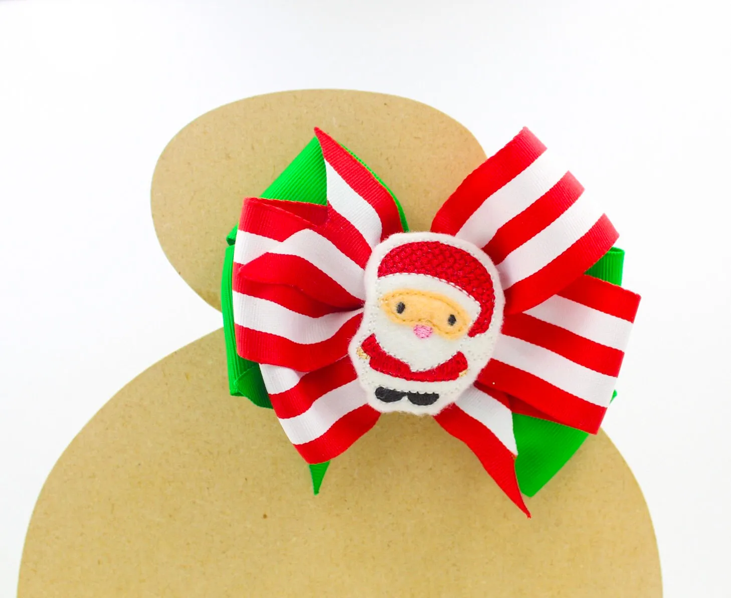 Santa Christmas Hair Bow I The Enchanted Magnolia