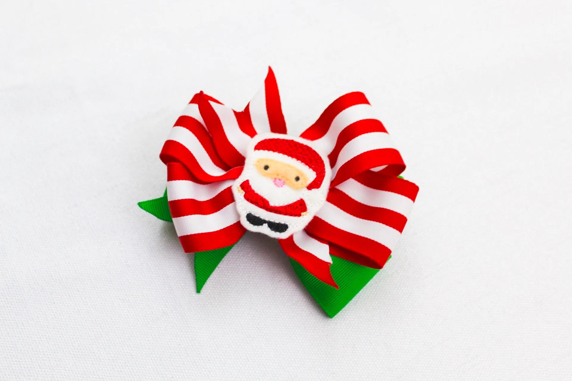 Santa Christmas Hair Bow I The Enchanted Magnolia