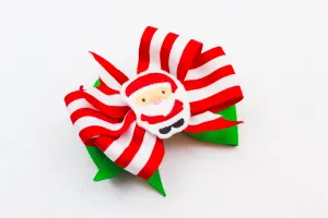 Santa Christmas Hair Bow I The Enchanted Magnolia