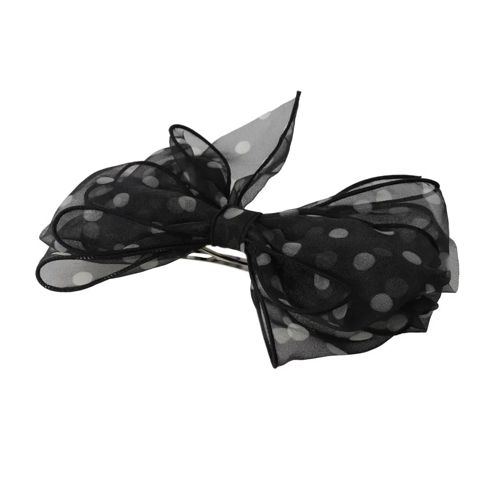 Sheer Dot Bow Hair Barrette