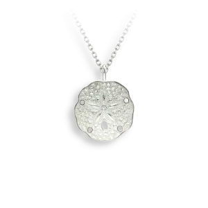 Small White Enamel Sand Dollar Necklace