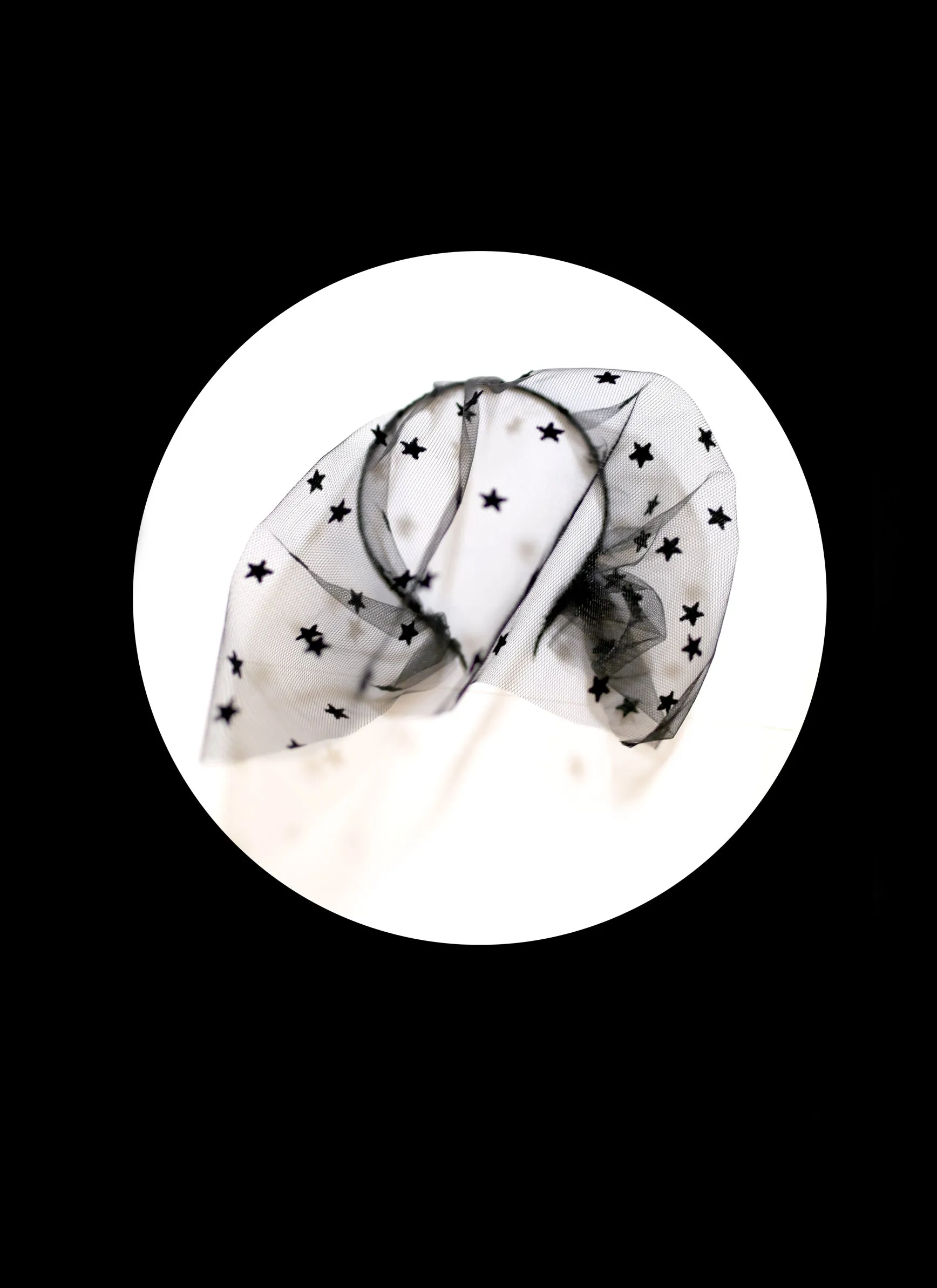 Veil - Black Magic Star Fascinator Face Veil
