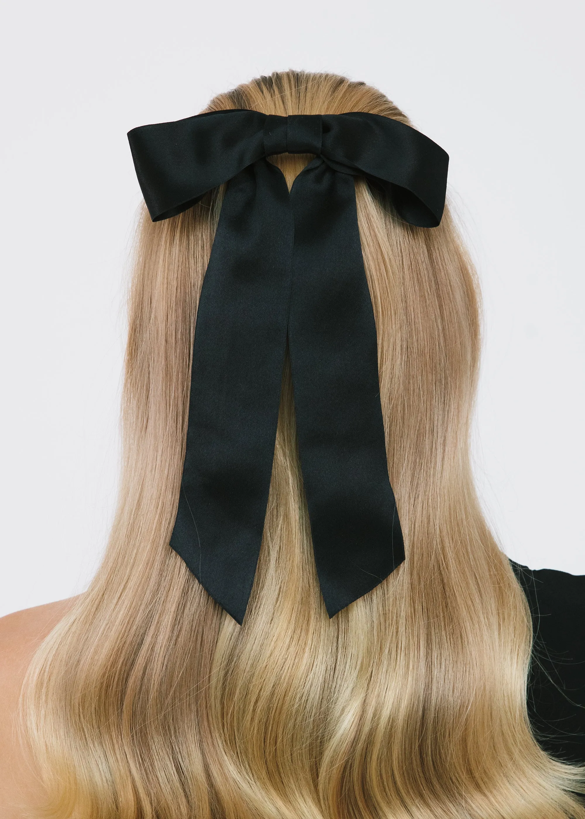 Virginia Bow Barrette -- Black