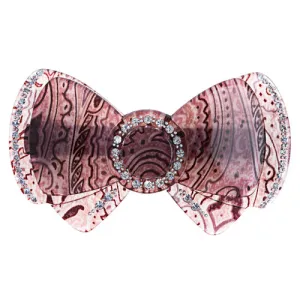 Woman Fashion Hair Barrette Clip Ribbon Purple NEW