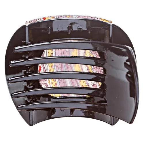 Woman Fashion Hair Claw Clip Lucite Floral Black Large