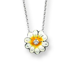 Yellow Enamel Daisy Necklace