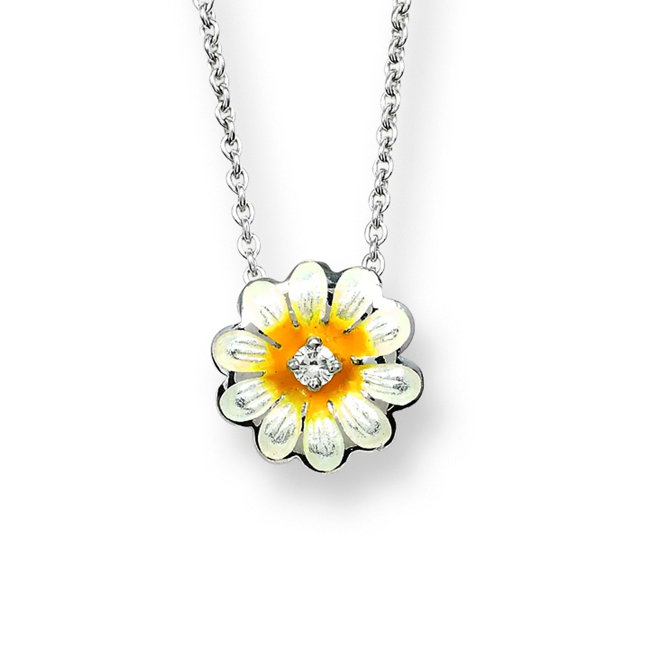 Yellow Enamel Daisy Necklace
